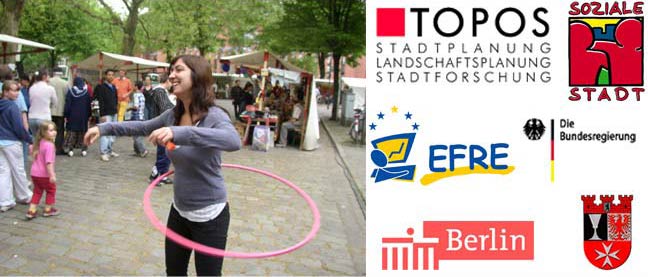 Fotocollage spielende Jugendliche und Logos der Projektbeteiligten sowie Projektförderer