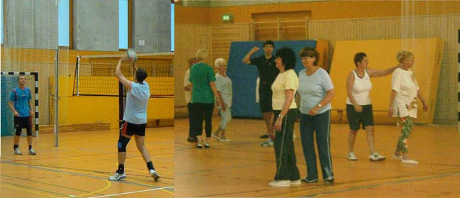 Foto aus der Turnhalle während der Sportveranstaltung mit Christoph Stegemann
